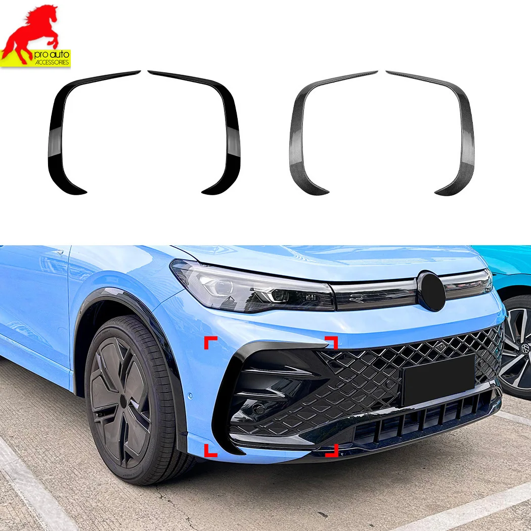 2 PCS for Volkswagen VW Tiguan MK3 Rline 2024+ Front Bumper Canards Splitters Car Stickers Body Kits Grille Trim Cover Styling