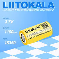 1-100pcs LiitoKala 3.7V 18350 1100mAh Rechargeable Battery Li-ion Battery 1000 Times Cycle Charge Full Time 1h