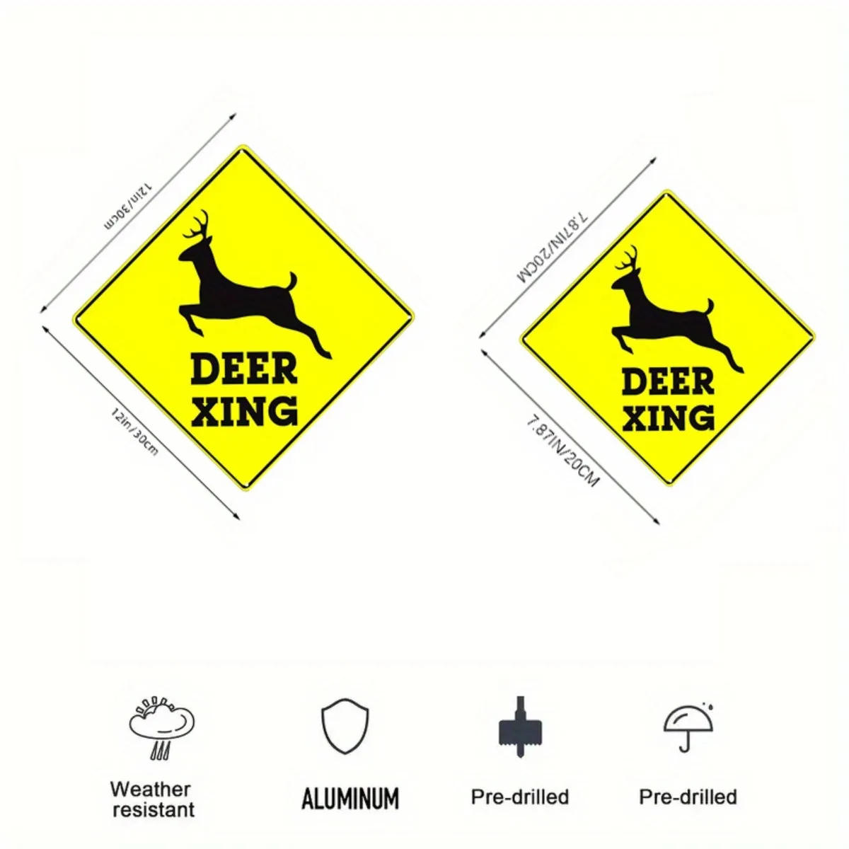 علامة طريق من القصدير المضحكة مقاس 8 × 8 بوصة - ديكور معدني رباعي الأطراف أصفر مع صورة ظلية للديك للحديقة والمنزل #3