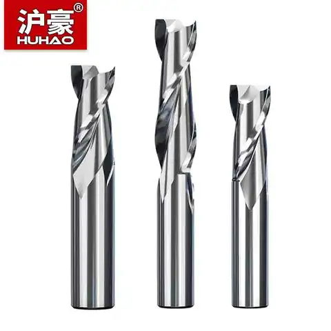 HUHAO 4 6 8 20mm HRC65 Milling Cutter HSS M2 End Mill Carbide 2 Flutes Spiral Router Bit CNC Tools for Aluminum Stainless Metal