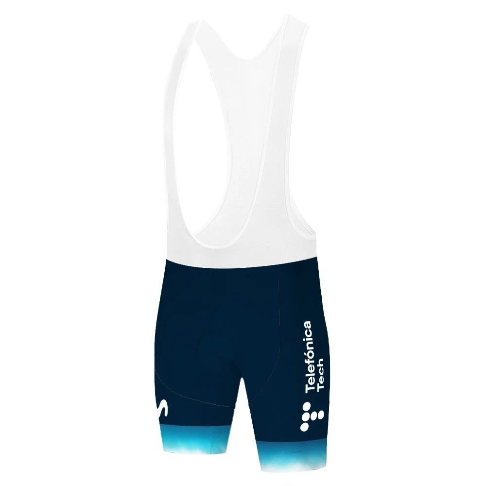 2023 team Movistar ciclismo bavaglino pantaloncini ciclismo silikone gel pad 12D tuta da bicicletta MTB uniforme abbigliamento da ciclismo da uomo