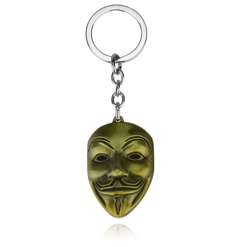 Moive Series Jewelry V For Vendetta Anonymous Mask Popular Hip Hop Hacker Pendant Alloy Keychain Unisex Causal Accessories