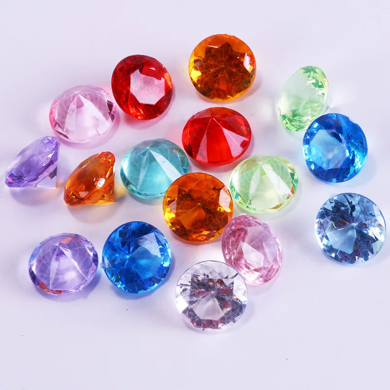 30Pcs Acrylic Plastic Diamond Shape Pawn Pieces For Token Board Games Counter Accessories,10 colors,diameter 2cm