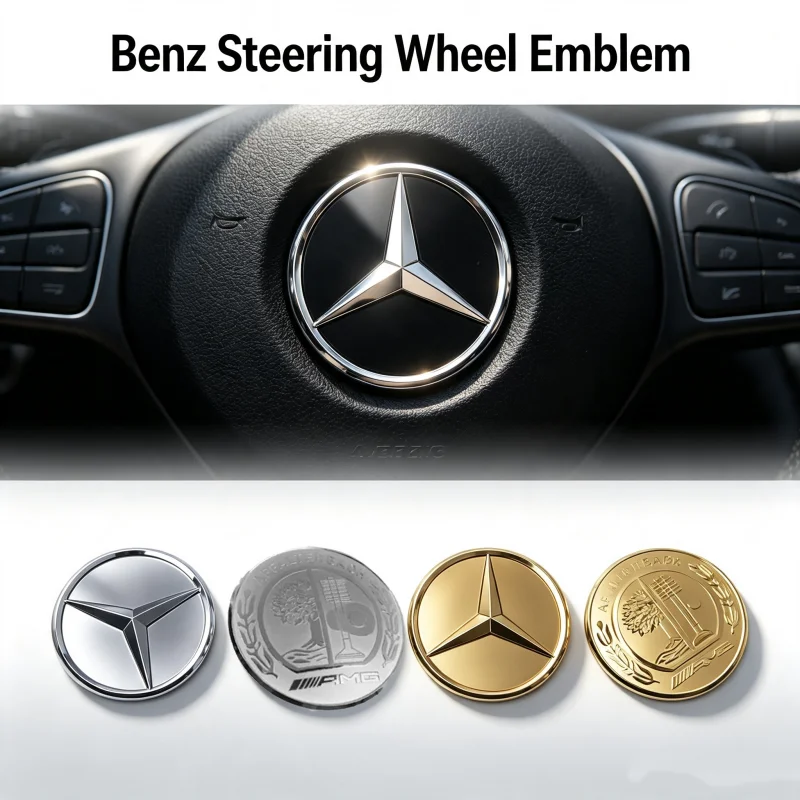 52/57mm Steering Wheel Center Emblem Sticker For Mercedes Benz AMG A B C D M S R G Class GLA GLB W124 W176 W204 W212 GLK