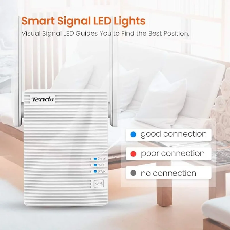 Tenda A18 Dual-Band AC1200 WiFi Range Extender with Ethernet Port, WiFi Signal Booster Covers Up to 1300 Sq.ft and 20 Devices