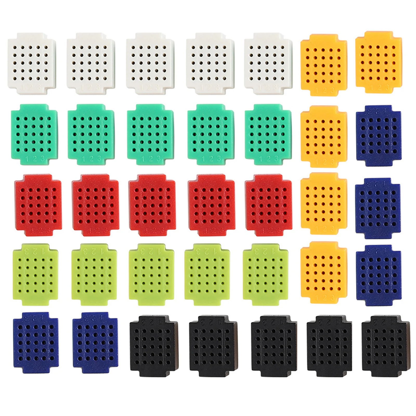 35 Pcs Mini Breadboard ZY-25 25 Tie Points Mini Solderless BreadBoard PCB Circuit Board 20 X 15mm 7 Colors