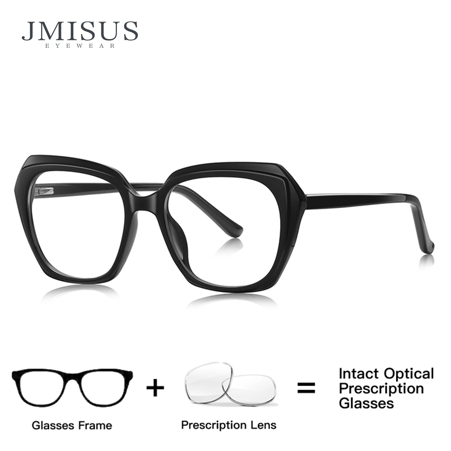 

JMISUS Handmade Acetate Geometric Progressive Multifocal Glasses Woman Anti-Blue Light Butterfly Prescription Eyewear