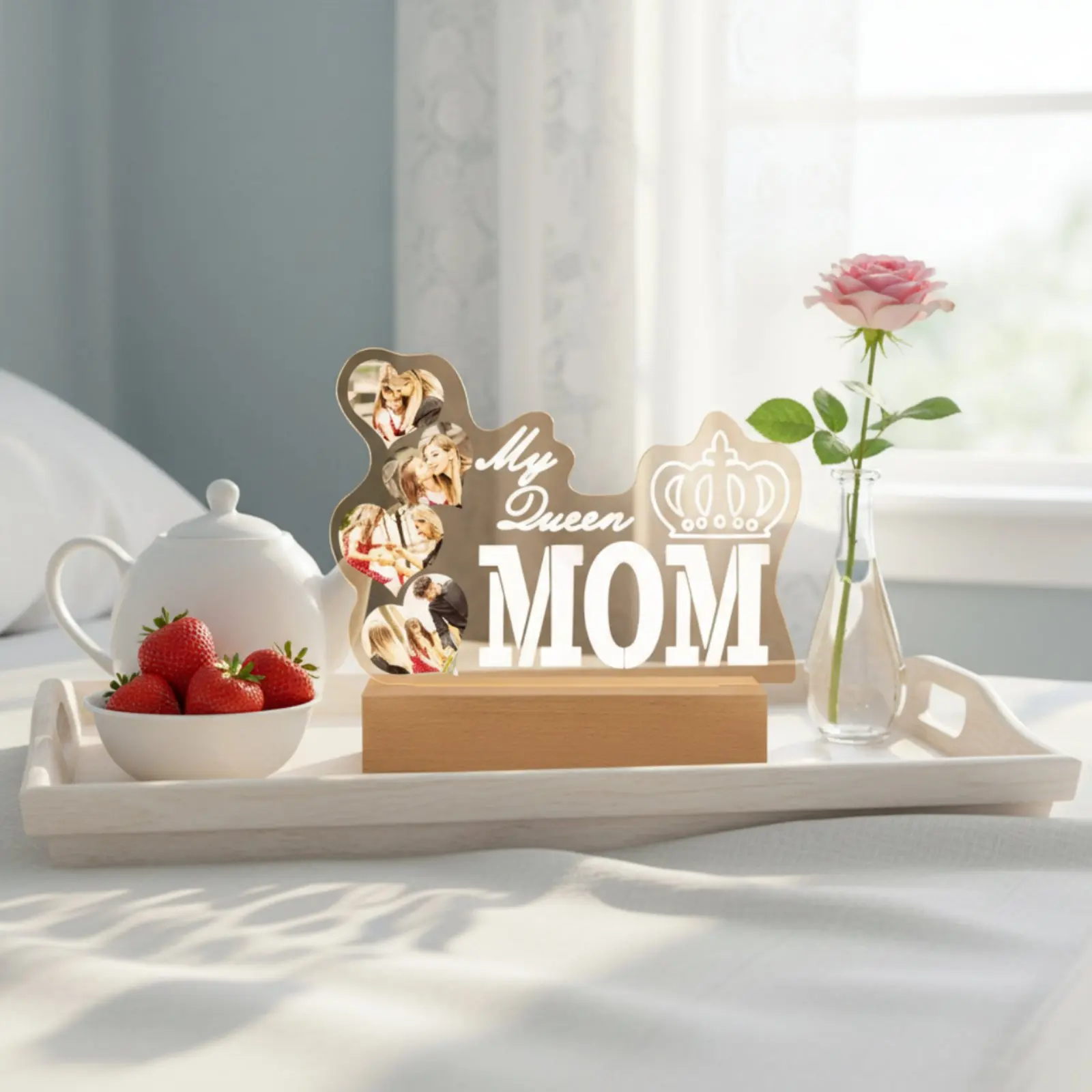 

Personalized Photo Night Lamp Mother's Day Gift Acrylic Illuminated Lamp Engraved Acrylic Night Lamp Memorable Keepsake
