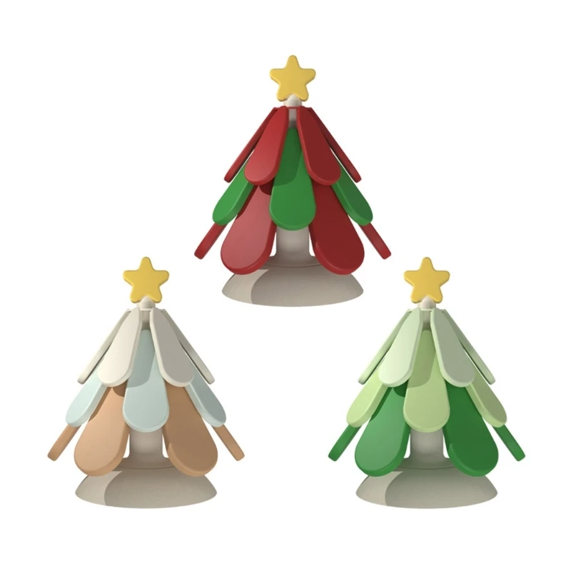 Silicone Christmas Tree Coasters Heat Resistant Trivets Collapsible Placemats Silicone Mat For Dining Table Decoration