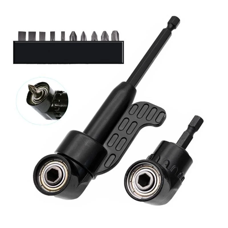 Classic Black New 1PCS 105 Degree Angle Extension Adapter Screwdriver Bit Socket Holder Right Angle Drive Power Tool Accessories