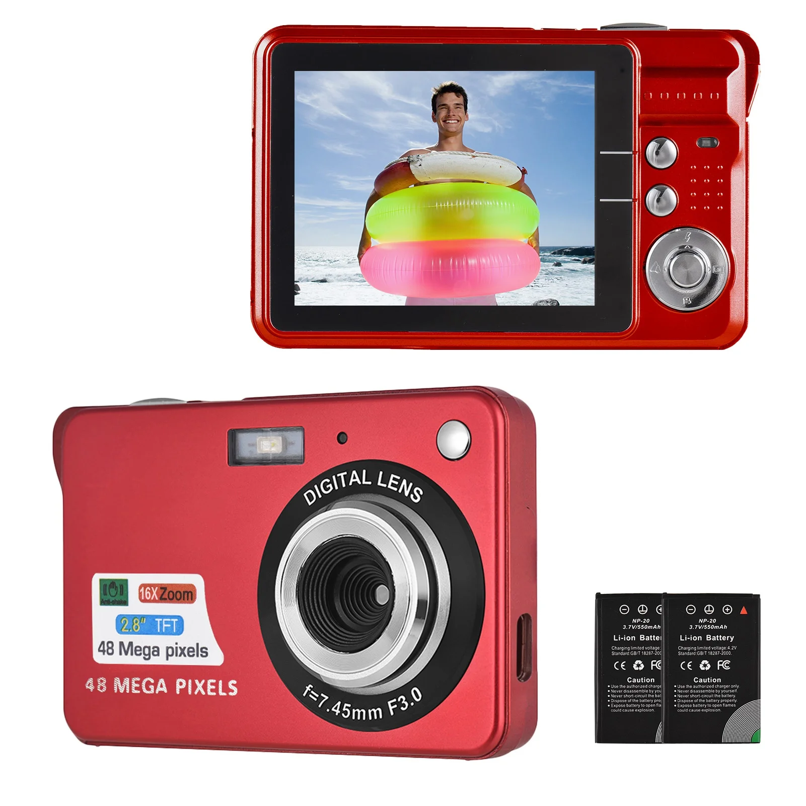 デジタルカメラ-ビデオカメラ-ビデオカメラ-48mp-28インチ-tftスクリーン-オートフォーカス-16xデジタルズーム-手ぶれ補正-顔検出-スマイルキャプチャ