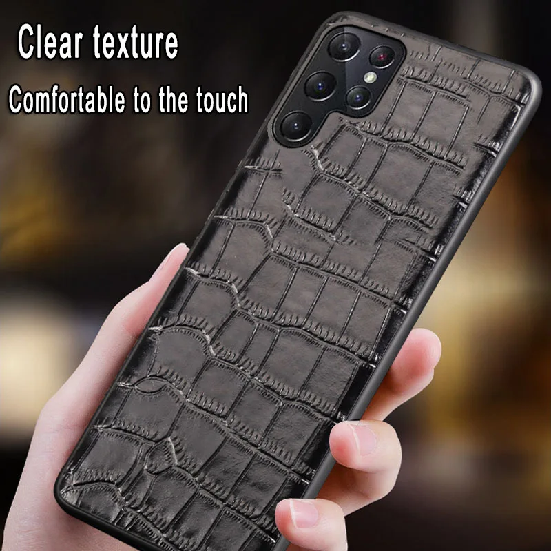 Luxury Crocodile PU Leather Case For Samsung S23 S22 S21 FE Plus Ultra 5G Slim Fit Design Back Cover Galaxy S22 Ultra Bumper