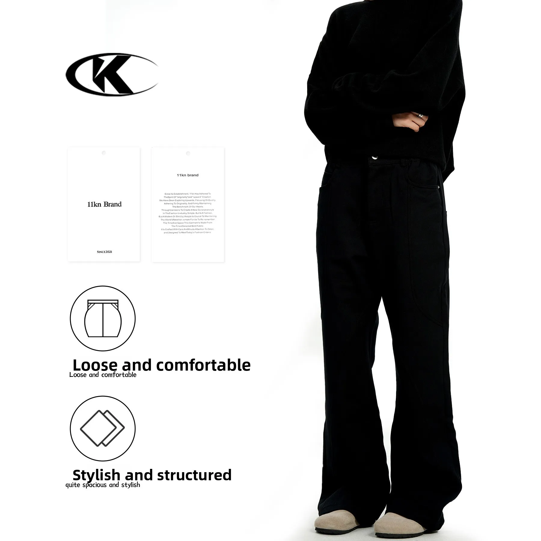 

Американские ретро-брюки в стиле кэжуал для мужчин и женщин, прямые, с эффектом стройности, с высокой талией, длинные, из хлопка