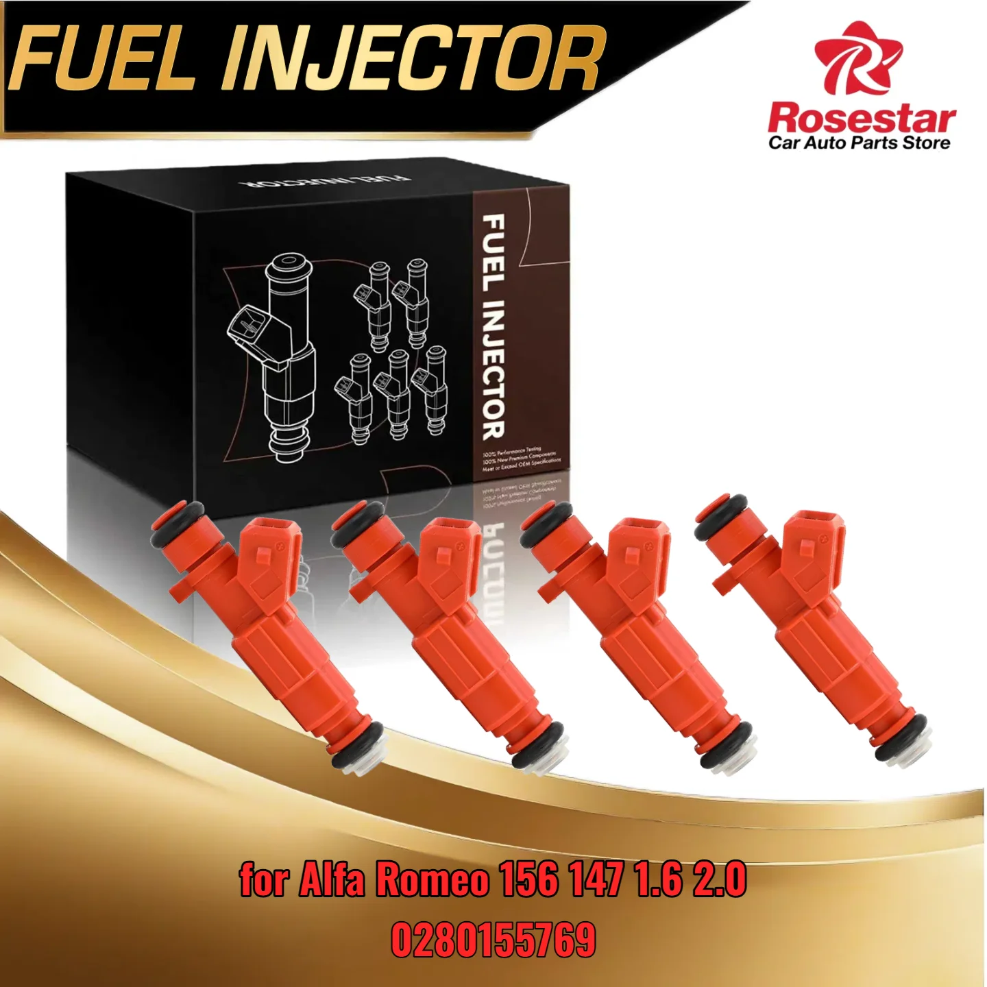 

4 Pieces Injector Set for Alfa Romeo 156 147 1.6 2.0 Compatible with 0280155769