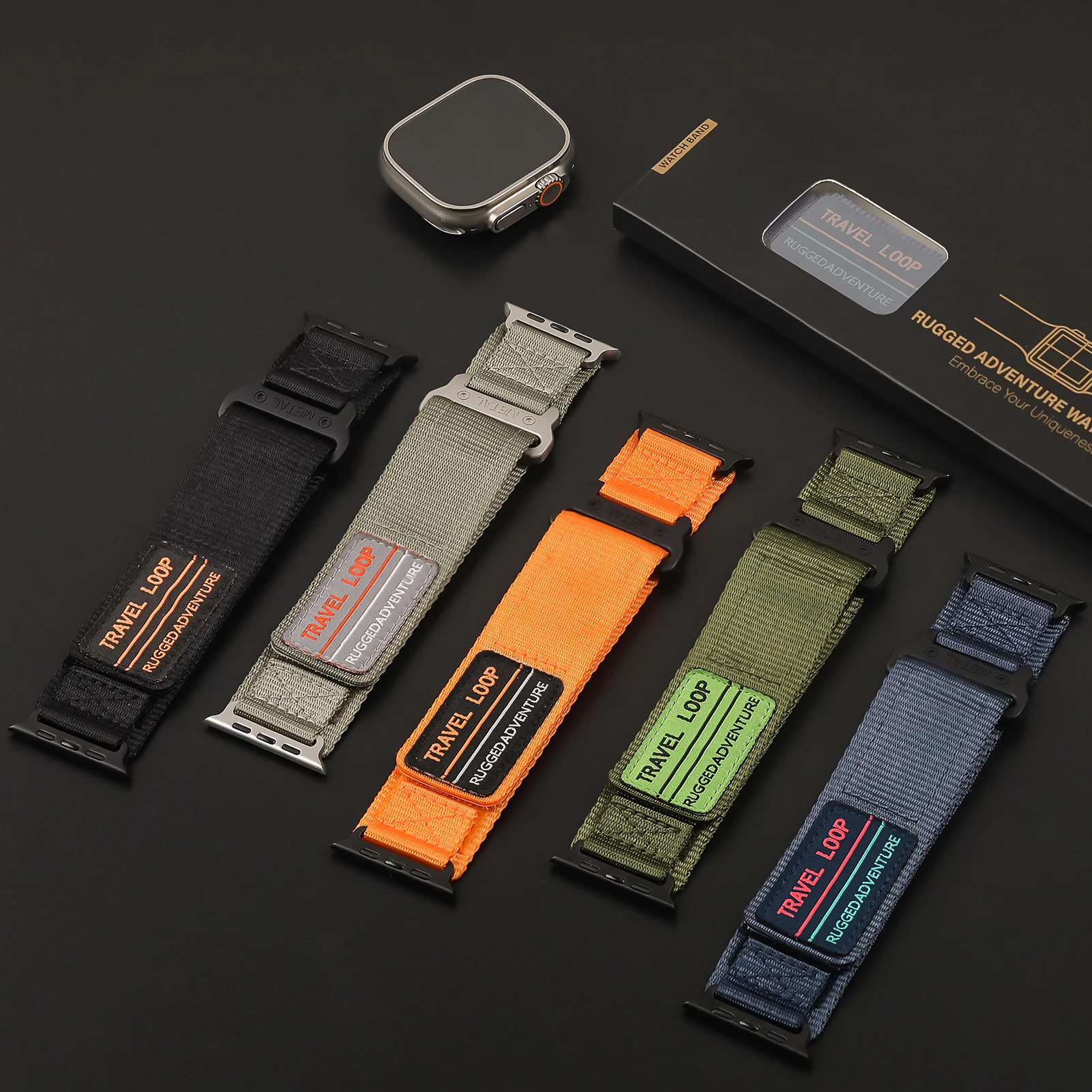 Trail loop for Apple Watch Ultra 2 Band 49mm 44mm 45mm 42mm Nylon Sport correa bracelet iWatch ultra 2 series 9 7 6 5 8 se Strap