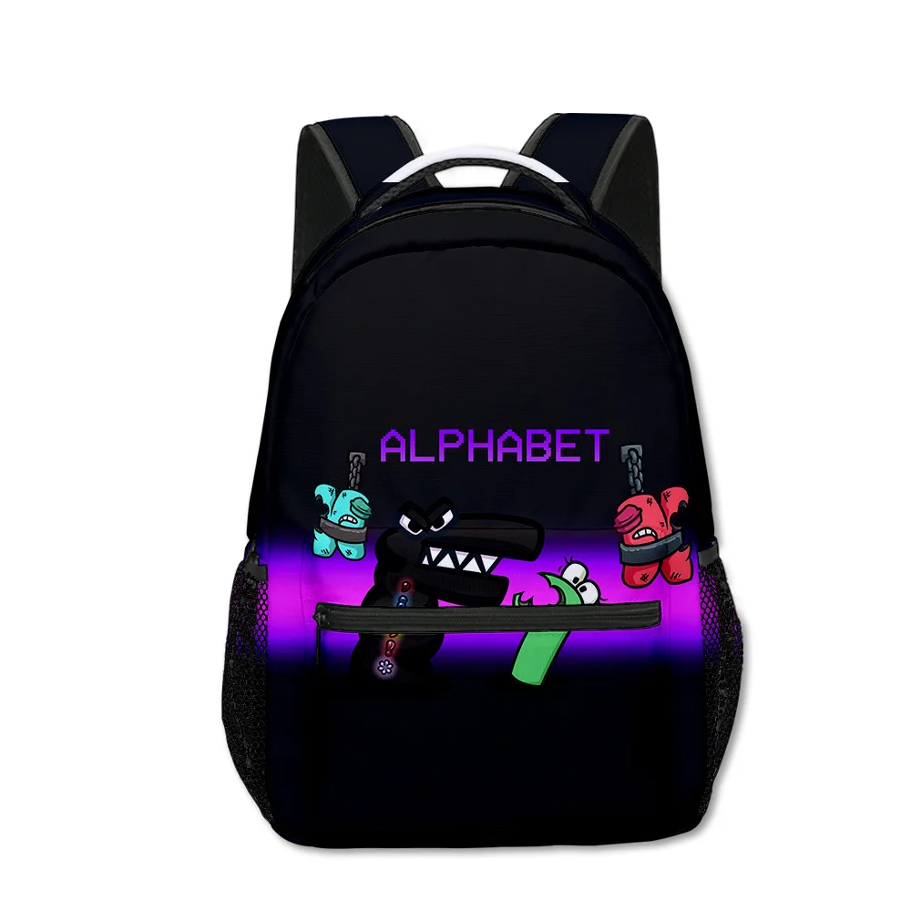 Harajuku Cool Youthful School Bags Unisex Alphabet Lore Travel Bags 3D Print Oxford Waterproof Notebook Shoulder Backpacks
