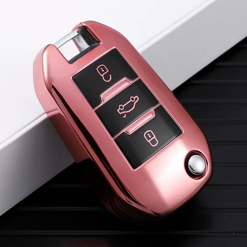 

New TPU Car Flip Key Case Cover Shell For Peugeot 208 3008 308 508 408 2008 307 4008 For Citroen C4 C3 C6 CACTUS C8 Accessories