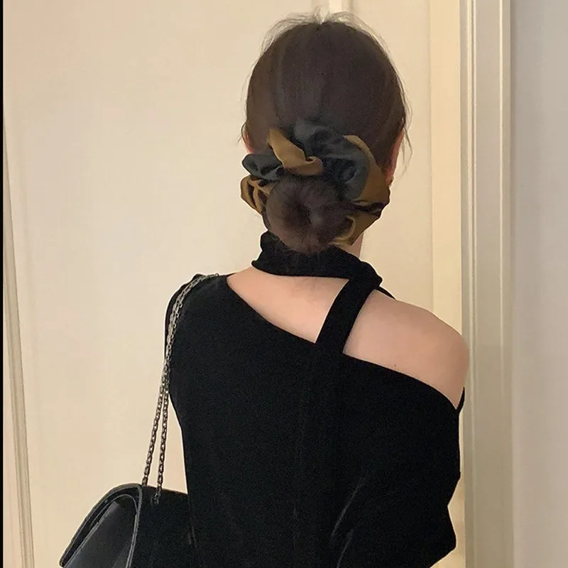 

Sweet Color Contrast Elastic Hair Bands Korean Stylish Hair Rings Gentle Elegant Hair Accessories for Ponytail Bun Hairstyle