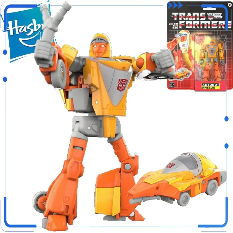 

Оригинальная сборная игрушка Hasbro Transformers Retro G1 Carded Deluxe Class Wheelie для мальчиков и девочек, подарок для детей, коллекционная модель