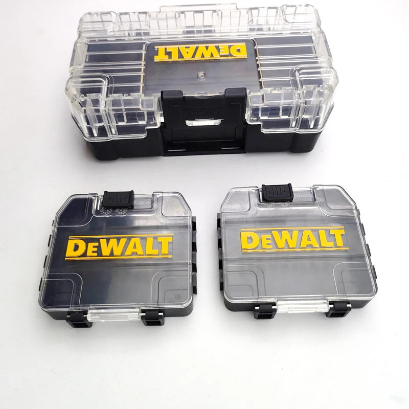 DEWALT TSTAK حافظة أدوات صعبة صغيرة سوداء متوسطة 1 قطعة صغيرة 2 قطعة مجموعة متعددة الوظائف تكويم هارد شل صندوق تخزين أجزاء