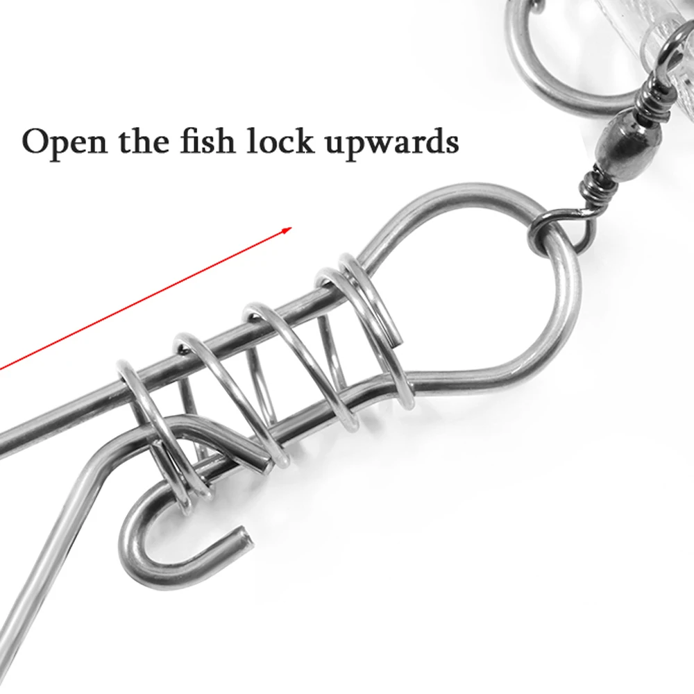 Bold Steel Wire Rope Snaps Fishing Lock for Large Live Fish Buckle Belt Stringer Controller Buoyancy Stringer Accessories Tackle