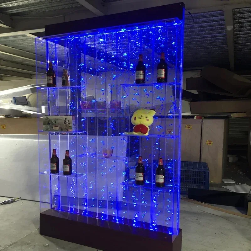 Water Curtain Wall Wine Cabinet Screen Living Room Decoration Hallway Partition Water Wall Acrylic Bubble Wall