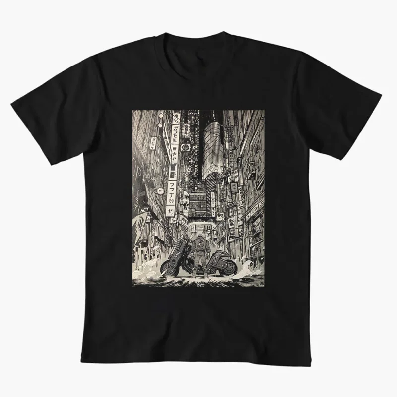 

0225 Vintage Akira Anime T Shirt Cyberpunk Manga City explosion Graphic clothes cyber mecha Neo-Tokyo Streetwear All size tops