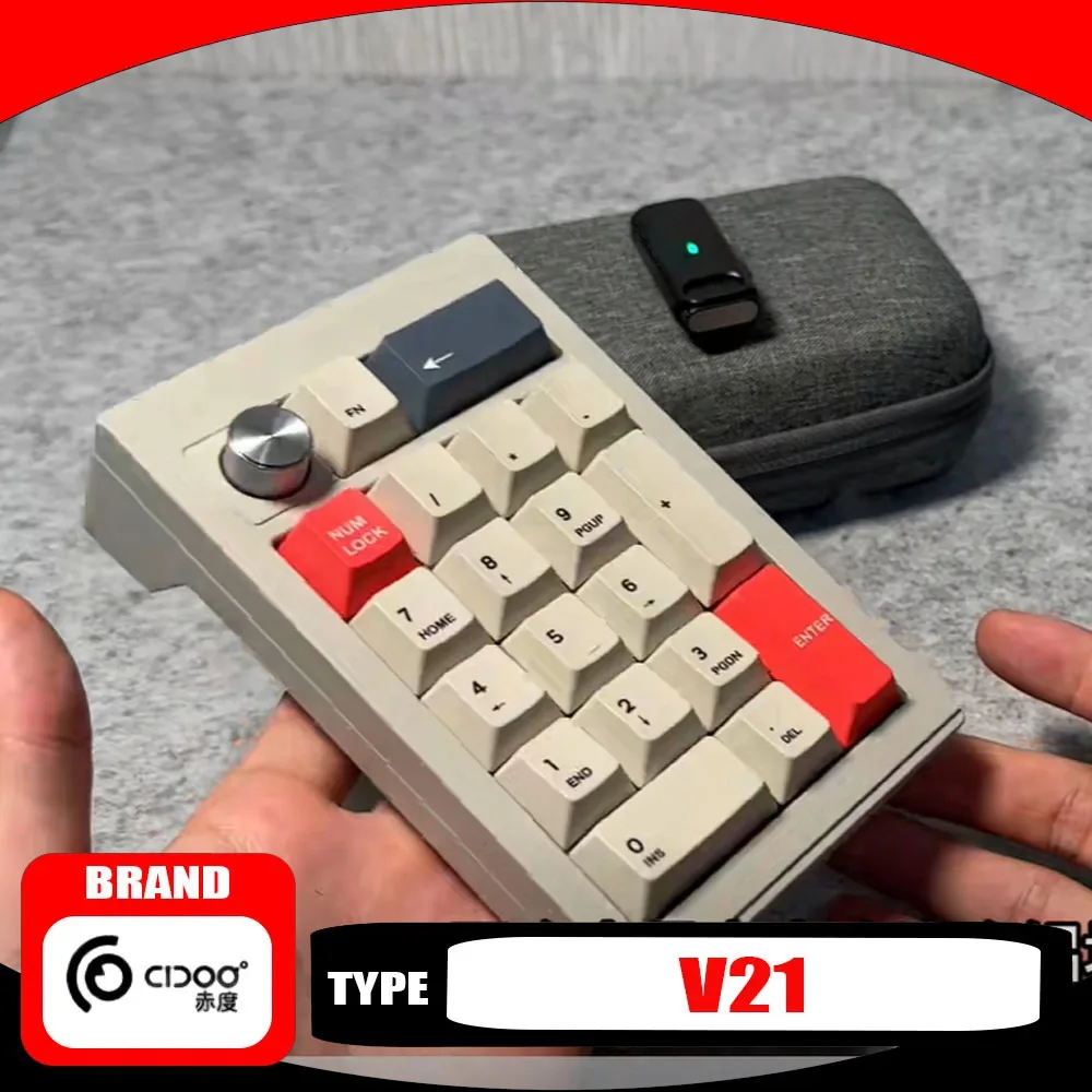 

Cidoo V21 Numeric Keypad Three-mode 21-key Gasket Structure Hot-swappable Wireless Keyboard RGB Support Dual Systems Gift