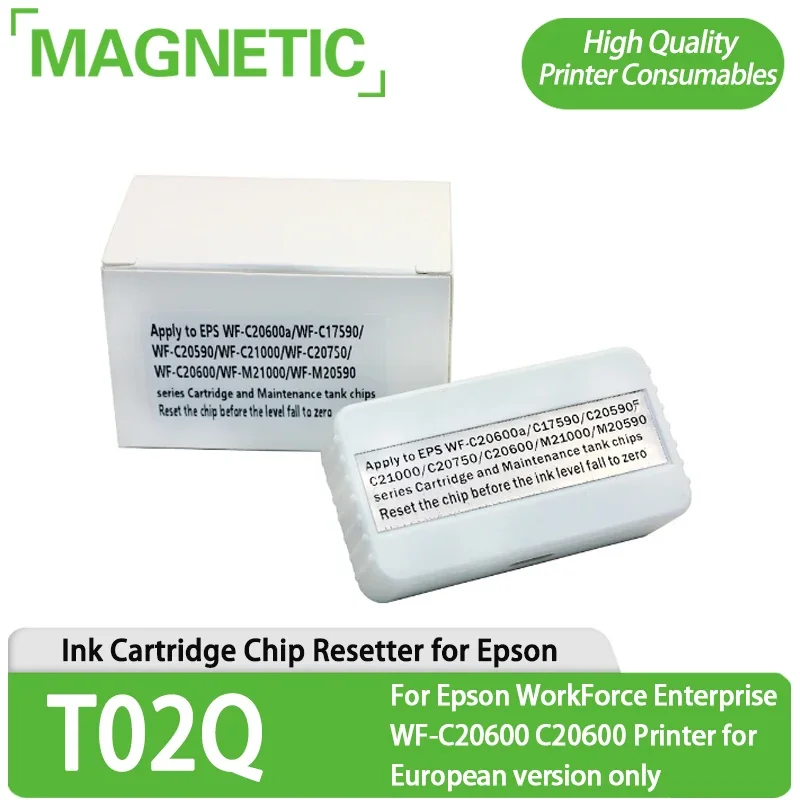 Compatible For T02Q Ink Cartridge Chip Resetter for Epson WorkForce Enterprise WF-C20600 C20600 Printer