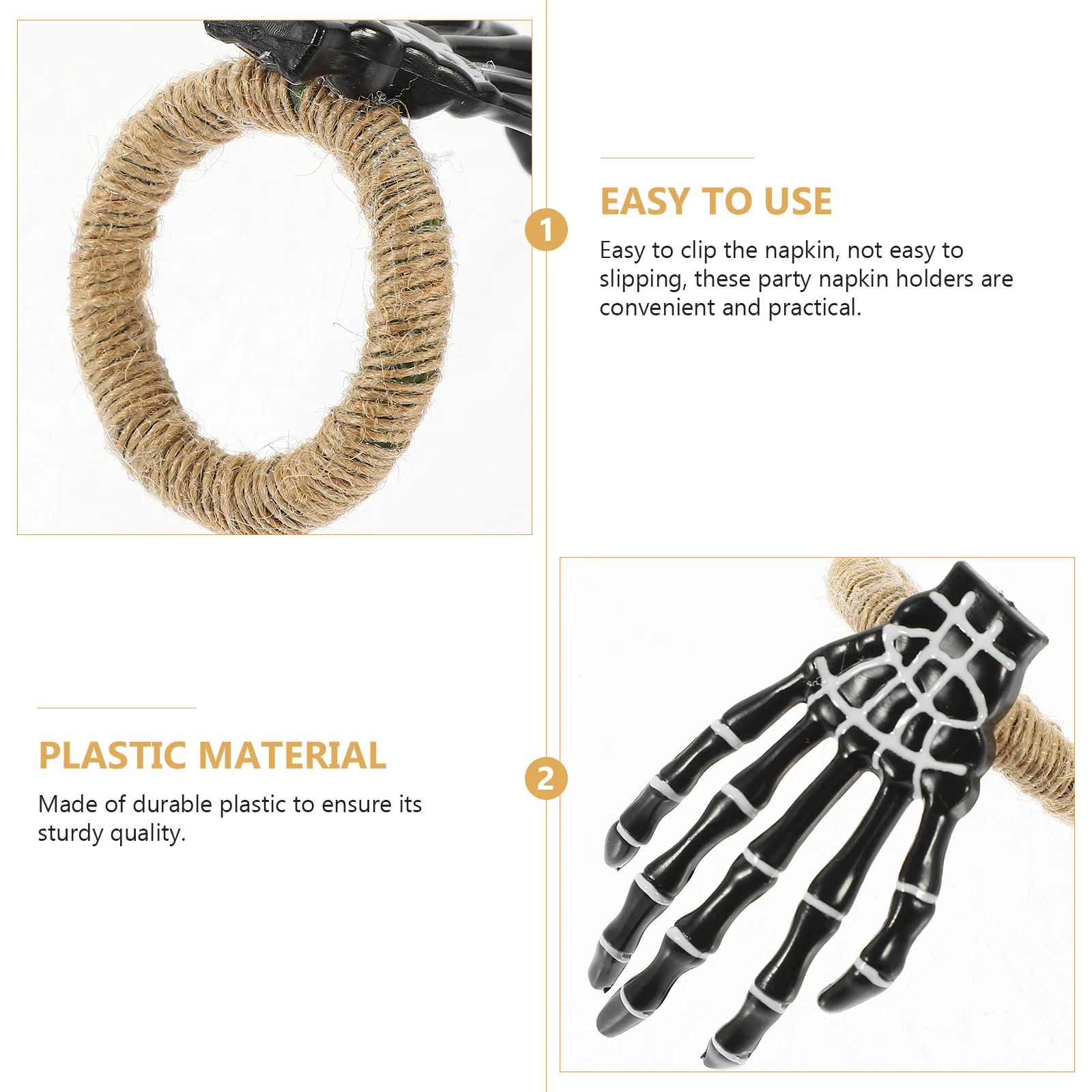 

6Pcs Napkin Rings Ghost Hand Halloween Design Napkin Holders Dining Table Buckle Party Decoration Serviette Buckles