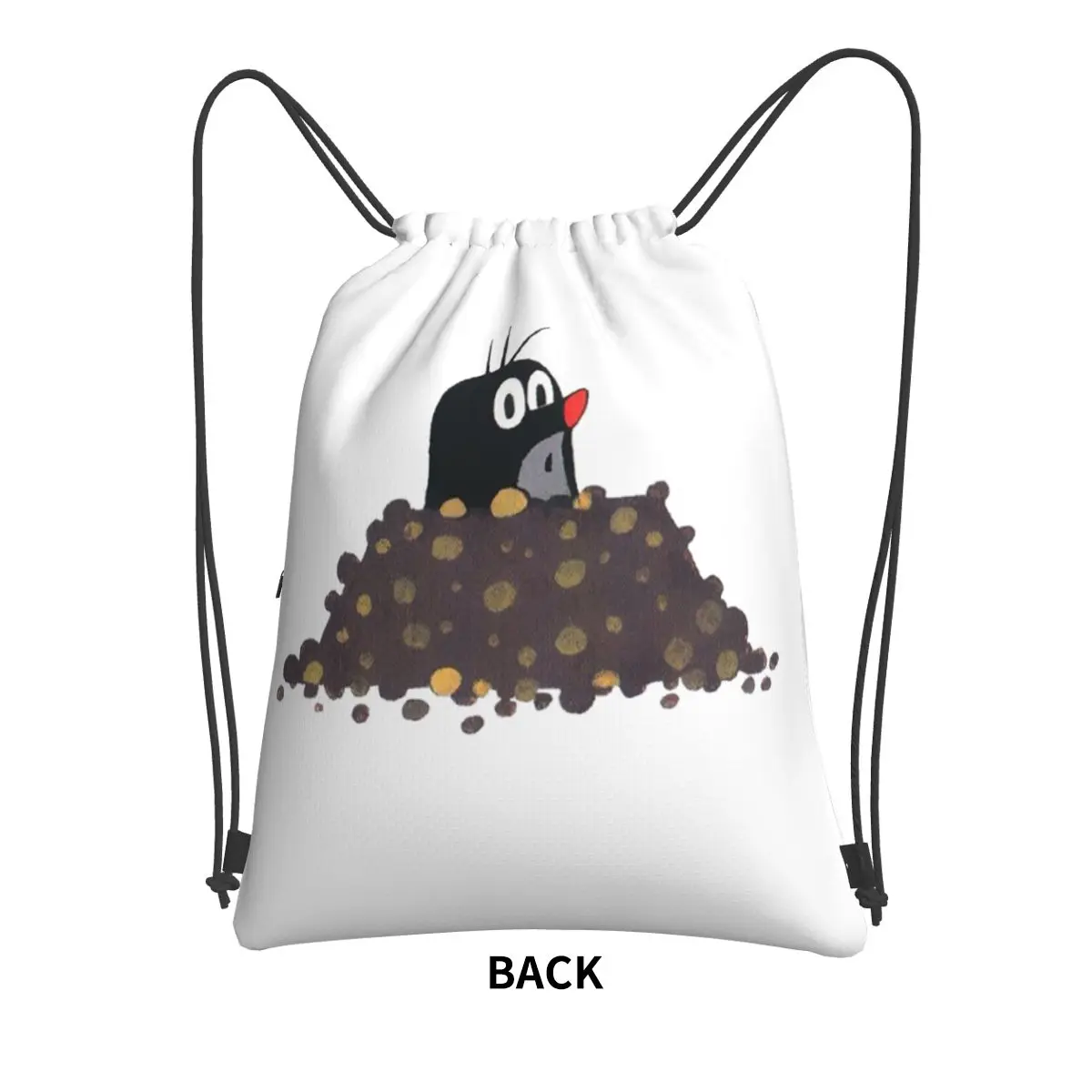 Mole Happy Krtek Backpacks Casual Drawstring Bags Storage Bag Book Bags for Travel Students