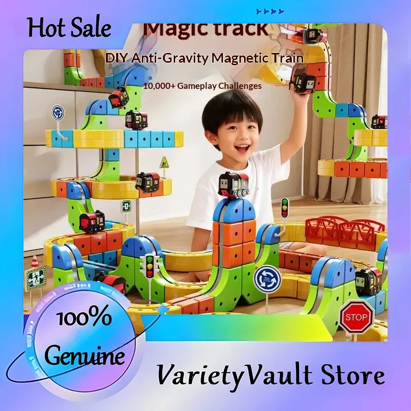 Set di treni per attrazione magnetica antigravità per bambini Modello di veicolo da gioco per auto giocattolo elettrica con binario magico intercambiabile