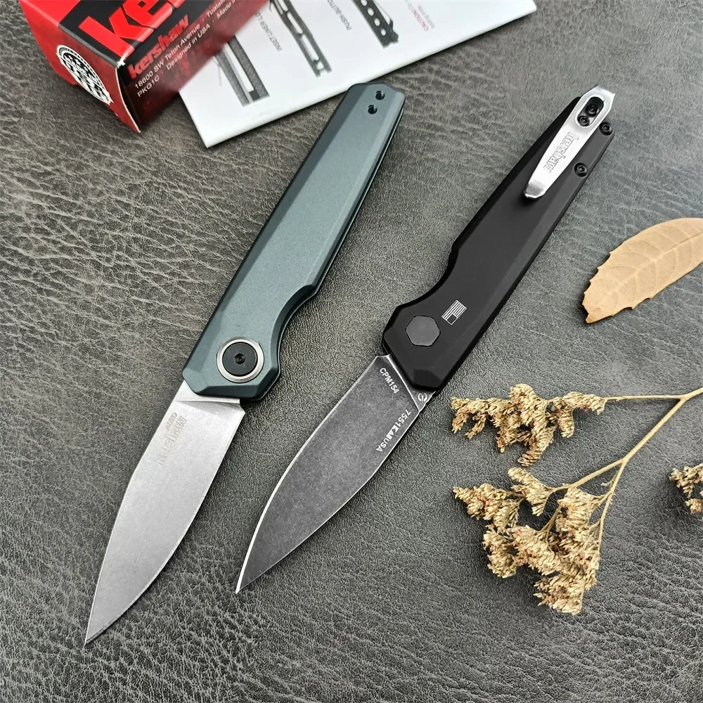 Pocket KS 7551 Launch 18 EDC Folding Knife CPM-D2 Stonewashed Blade Aluminum Alloy Handles Outdoor Camping Hunting Knives Tool