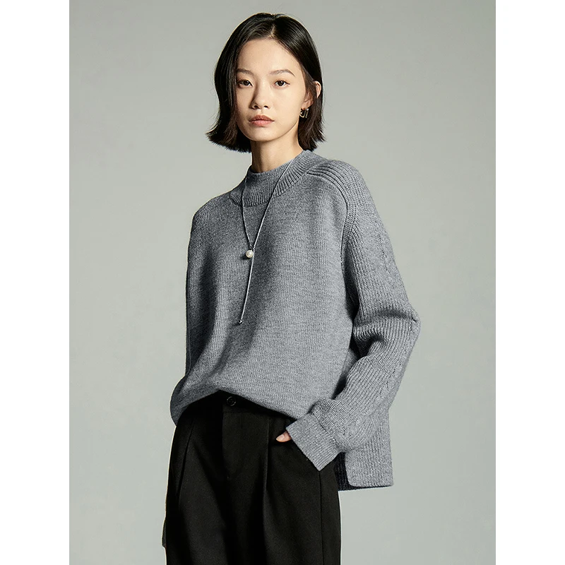 TOYOUTH Women Knitted Sweater 2024 Winter New Arctic Velvet Turtleneck Long Sleeve Pullover Warm Sweater