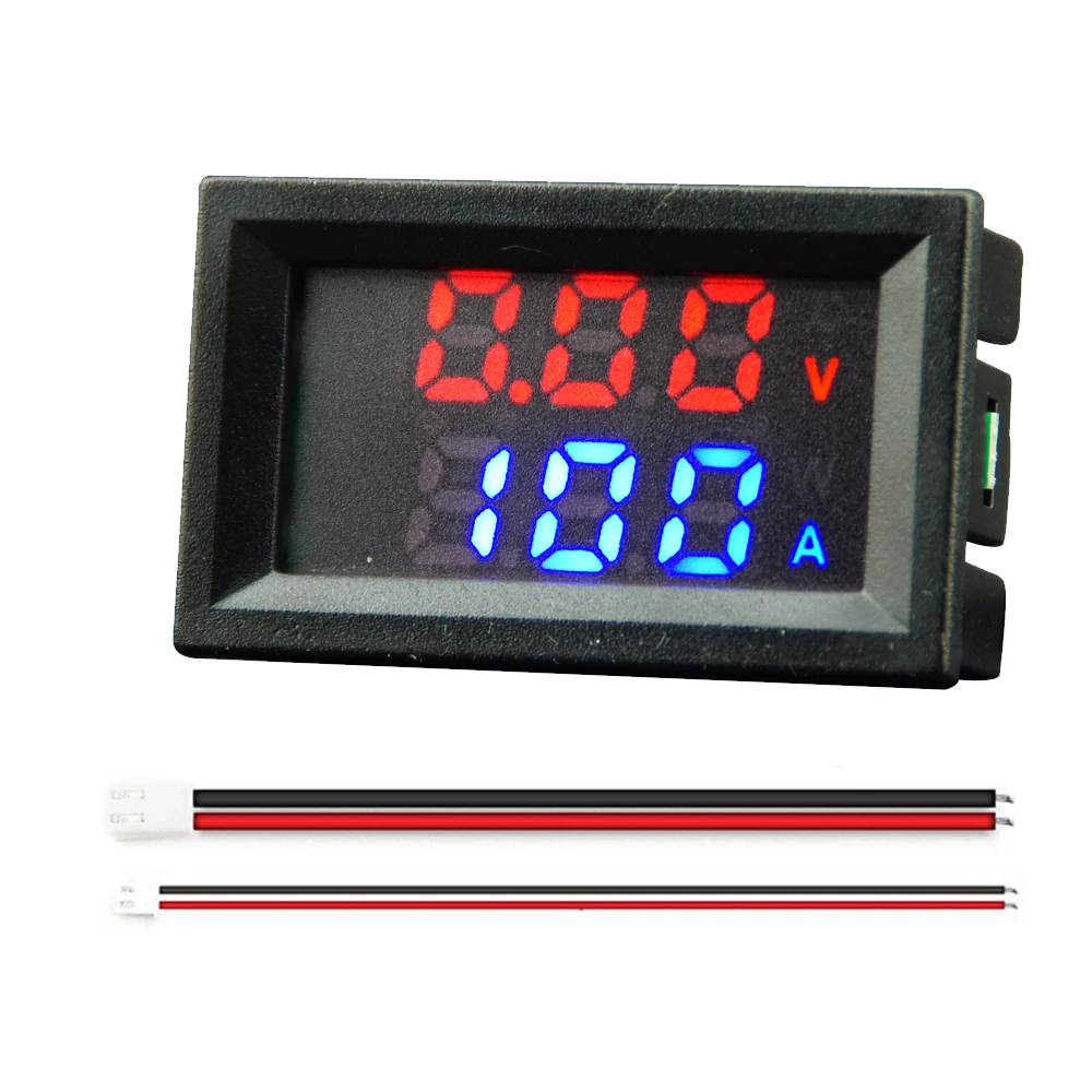 DC 6-120V 50A 100A Voltmeter Ammeter LED Amp voltmeter Digital Volt Meter Gauge voltmeter ampermetr 12V with Shunt