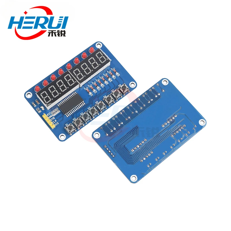 

TM1638 keypad nixie tube LED display module 3-line control 8-bit nixie LED\ key electronic module