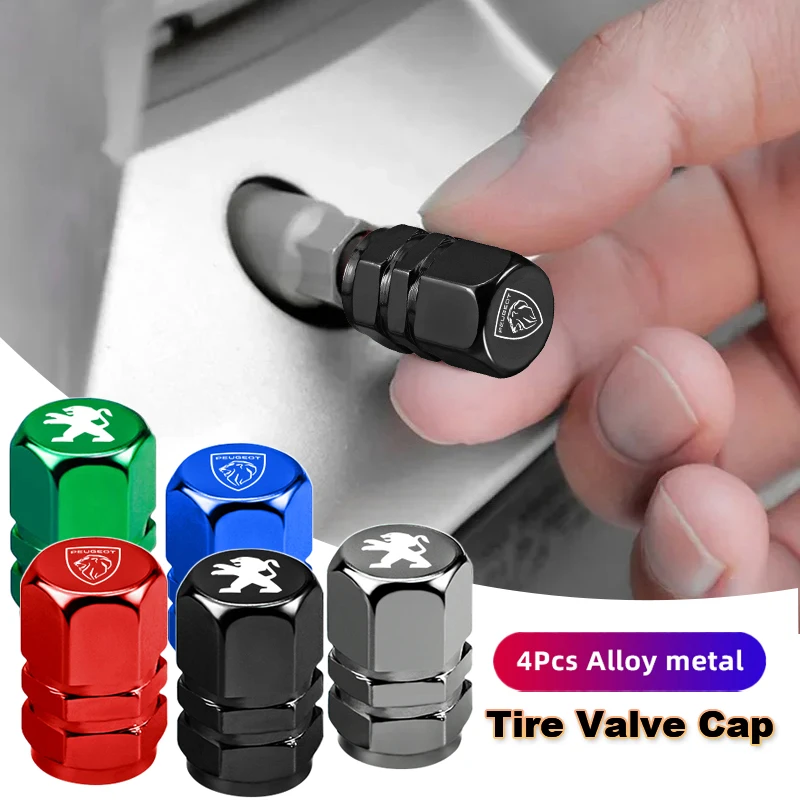 Peugeot Car Tyre Valve Stem Cover Dustproof Cap Accessories For Peugeot 208 308 206 307 207 3008 407 508 2008 5008 301 408 607