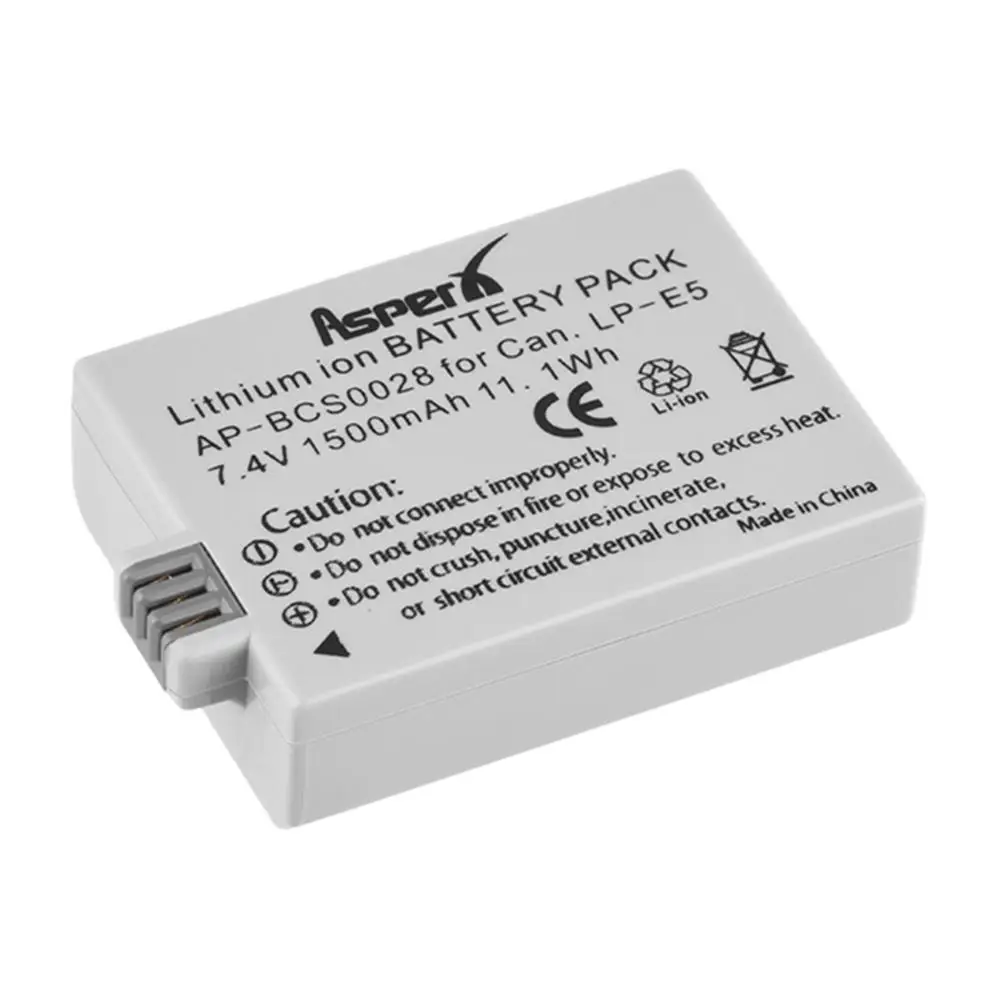 1500mAh LP E5 LPE5 LP-E5 بطارية ليثيوم أيون لكانون EOS المتمردين XS المتمردين T1i المتمردين XSi 1000D 500D 450D قبلة X3 X2 F كاميرا