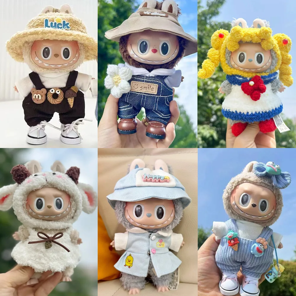 Hot Labubu Doll Clothes Fashion Clothes for 17cm Hoodie Idol Dolls Jumpsuit Clothing Fans Overalls Korea Kpop Exo Accessories