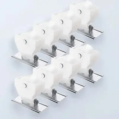 

8Pcs Curtain Track Rollers Easy Slide Roman Shades Pulley Cord Lock Ceiling Rail Accessories Roman Shades Pulley