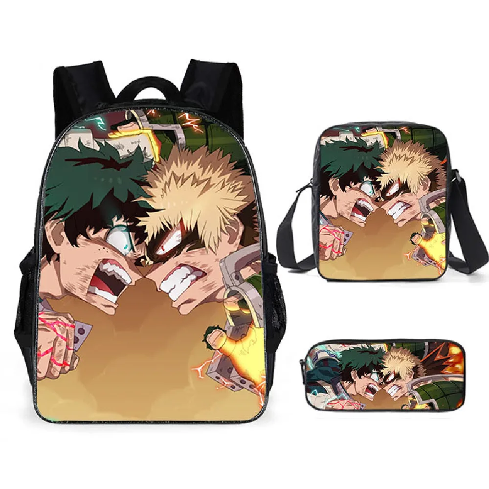 

Popular Funny My Hero Academia 3D Print 3pcs/Set pupil School Bags Laptop Daypack Backpack Inclined shoulder bag Pencil Case