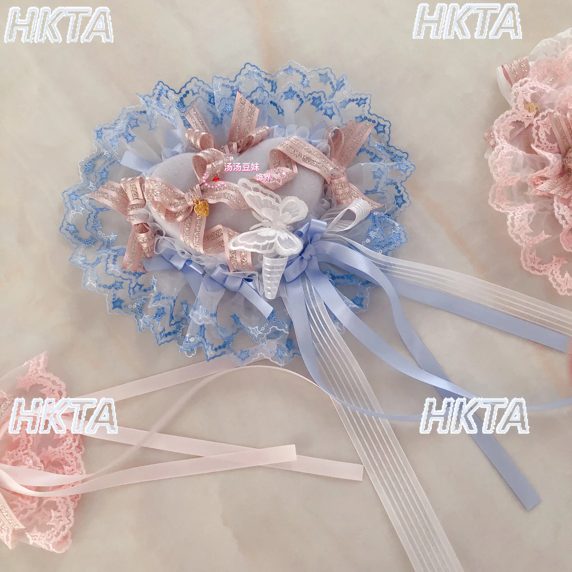 Zoete Leuke Lolita Kleine Dingen Hart Hoeden Hoofddeksels Vrouwen Elegante Kawaii Kant Roze Blauw Witte Rok Haarspeld Cosplay Accessoires