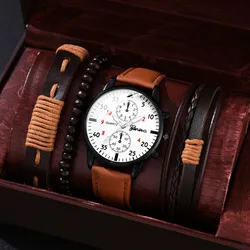 VIP-Conjunto de relojes de piezas para Hombre, pulsera de cuarzo masculina, informal, de negocios, de lujo, sin caja, 4/2/1