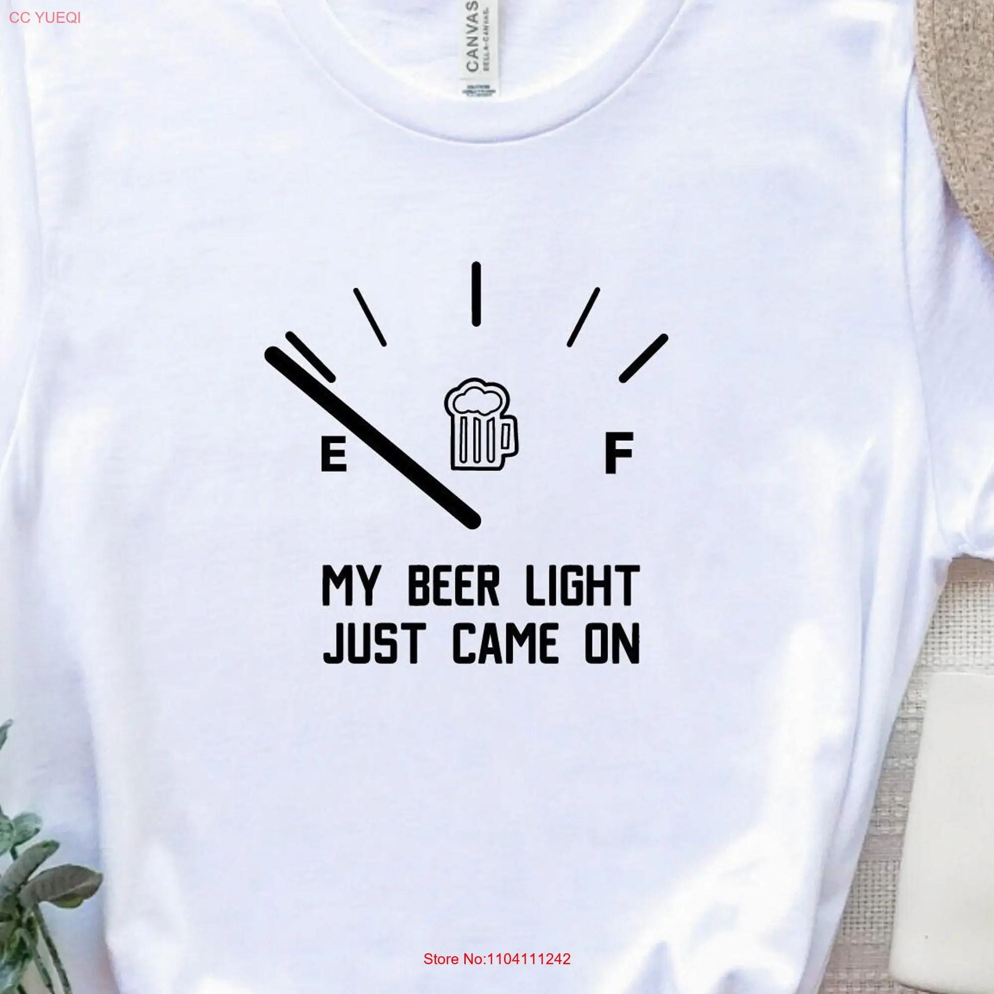 My Beer Light Just Came On T Shirt Father's Day Sarcastic For Father Dad Funny long or short sleeves