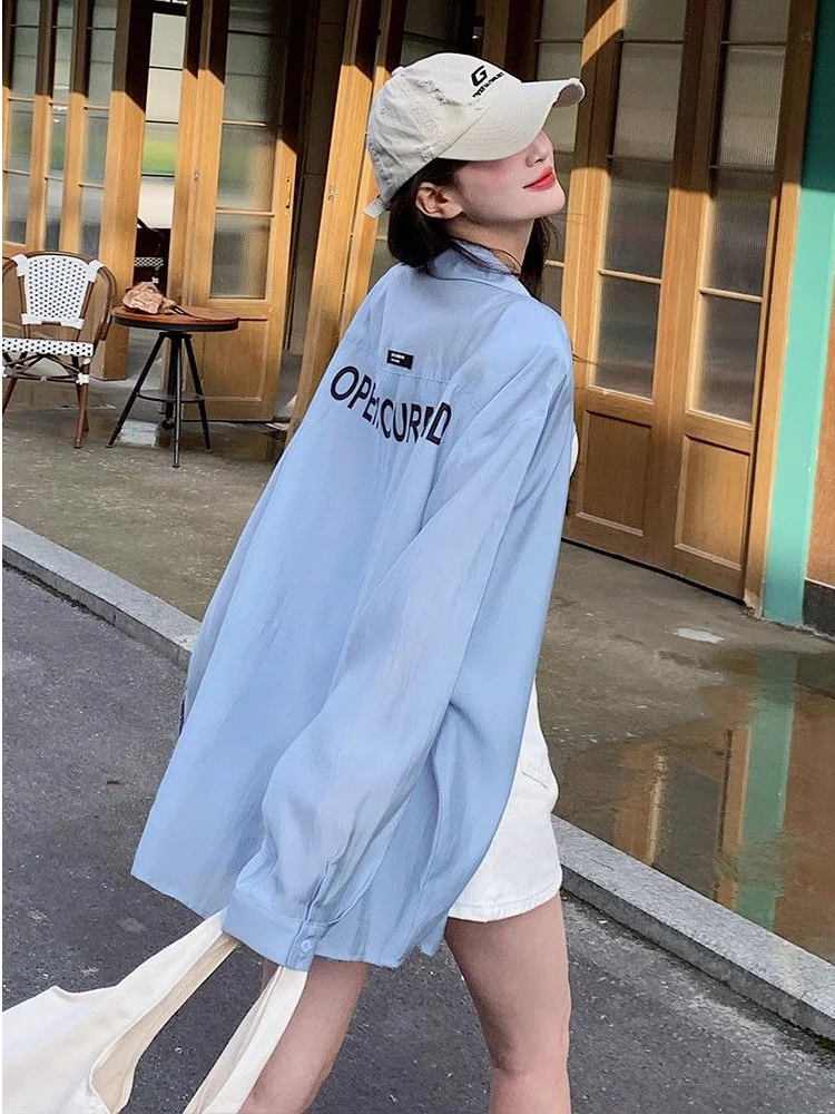 plus Size Women's Long Sve Sun Protection irt Loose Meat Concealing Slimming Summer New Sle Faionable Outerwear