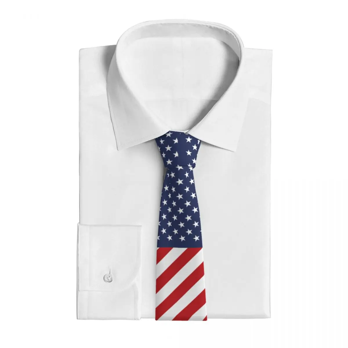 Flag Of United States USA Tie Emblem Cute Funny Neck Ties For Male Leisure Great Quality Collar Tie Custom Necktie Accessories