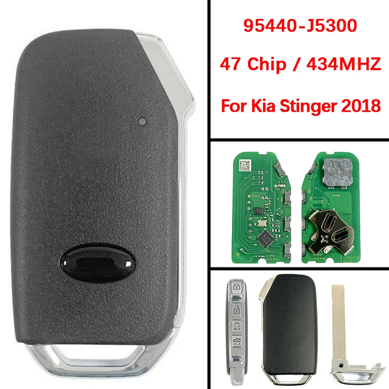 

CN051105 Replacement Smart Remote Key 4 Buttons 433MHz HITAG 3 Chip FCC 95440-J5300 TFKB1G0017 For KIA Stinger GT 2018