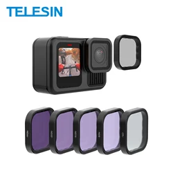 TELESIN ND8 ND16 ND32 ND64 CPL Lens Filter Set Aluminium Alloy Frame for GoPro Hero 13 GoPro13 Action Camera ND CPL Lens Filter