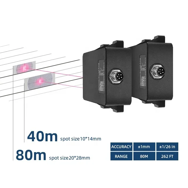 80m Range 1mm Accuracy 20Hz Rate RS232 Interface IP67 Waterproof Filled Laser Distance Module Sensor