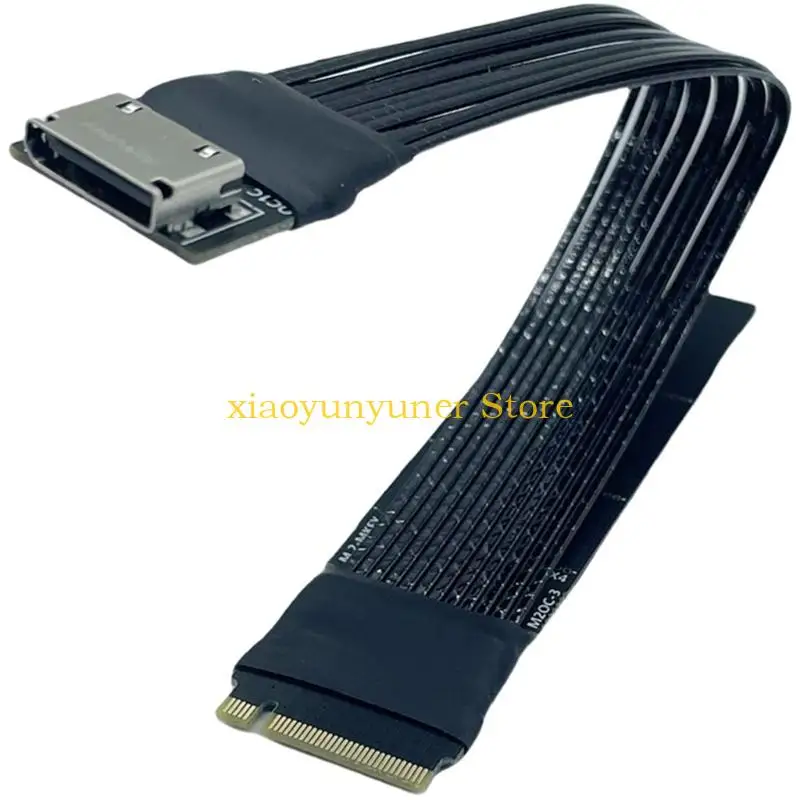 

P9JB 64Gbps PCIe4 4X Oculink Extension Cable M.2 NVME to SFF-8611 4iSFF-8612 Gen4 Adapter Silver Shielded